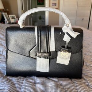 Michael Kors Black Satchel with Silver Accents